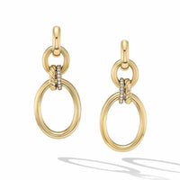DY Mercer™ Circular Drop Earrings in 18K Yellow Gold with Pavé Diamonds