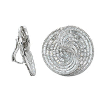 Eclat Jewels 18K White Gold Diamond Swirl Earrings