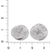 Eclat Jewels 18K White Gold Diamond Swirl Earrings