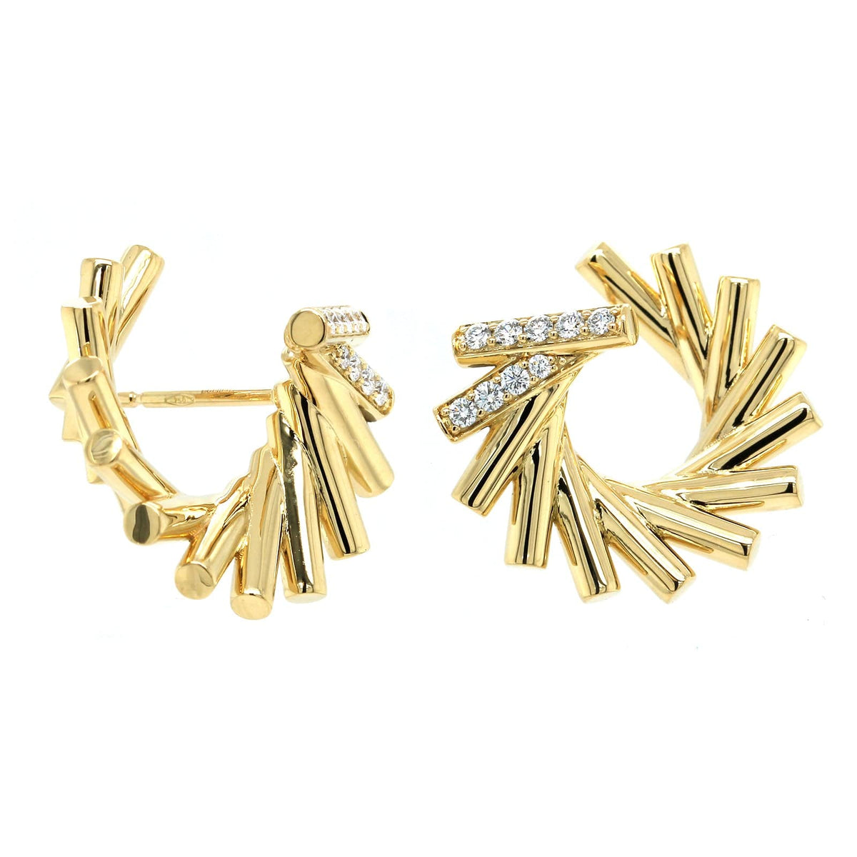 Roberto Coin 18K Yellow Gold Domino Diamond Earrings