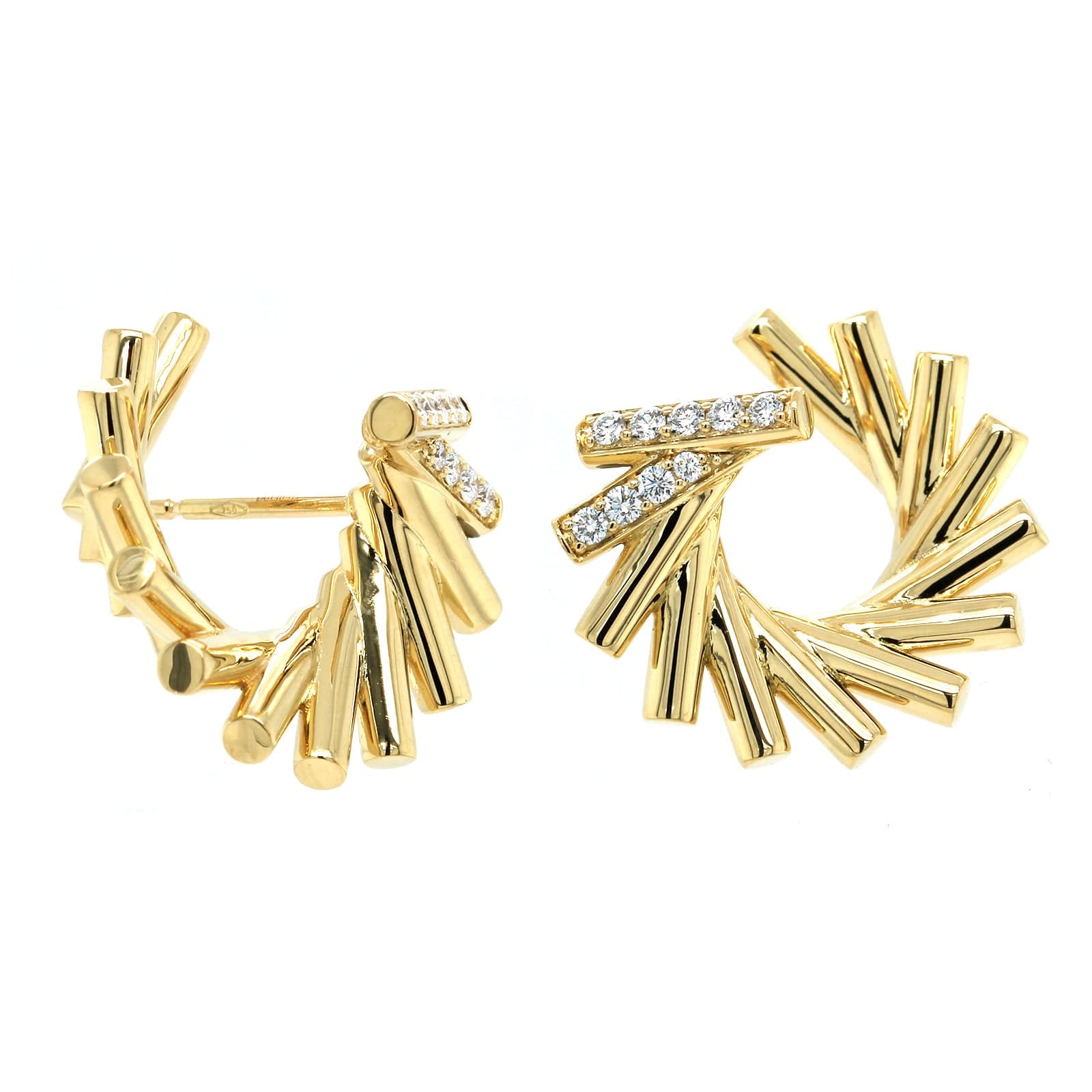 Roberto Coin 18K Yellow Gold Domino Diamond Earrings