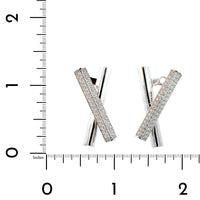 Roberto Coin 18K White Gold Domino Diamond Crossover Earrings