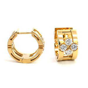 Roberto Coin 18K Yellow Gold "Love in Verona" Diamond Huggie Earrings
