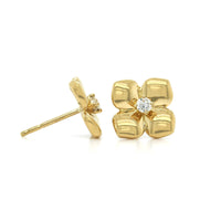 Penny Preville 18K Yellow Gold Diamond Flower Stud Earrings