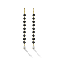 Cadar 18K Yellow Gold Black Diamond Bead Drop Earrings