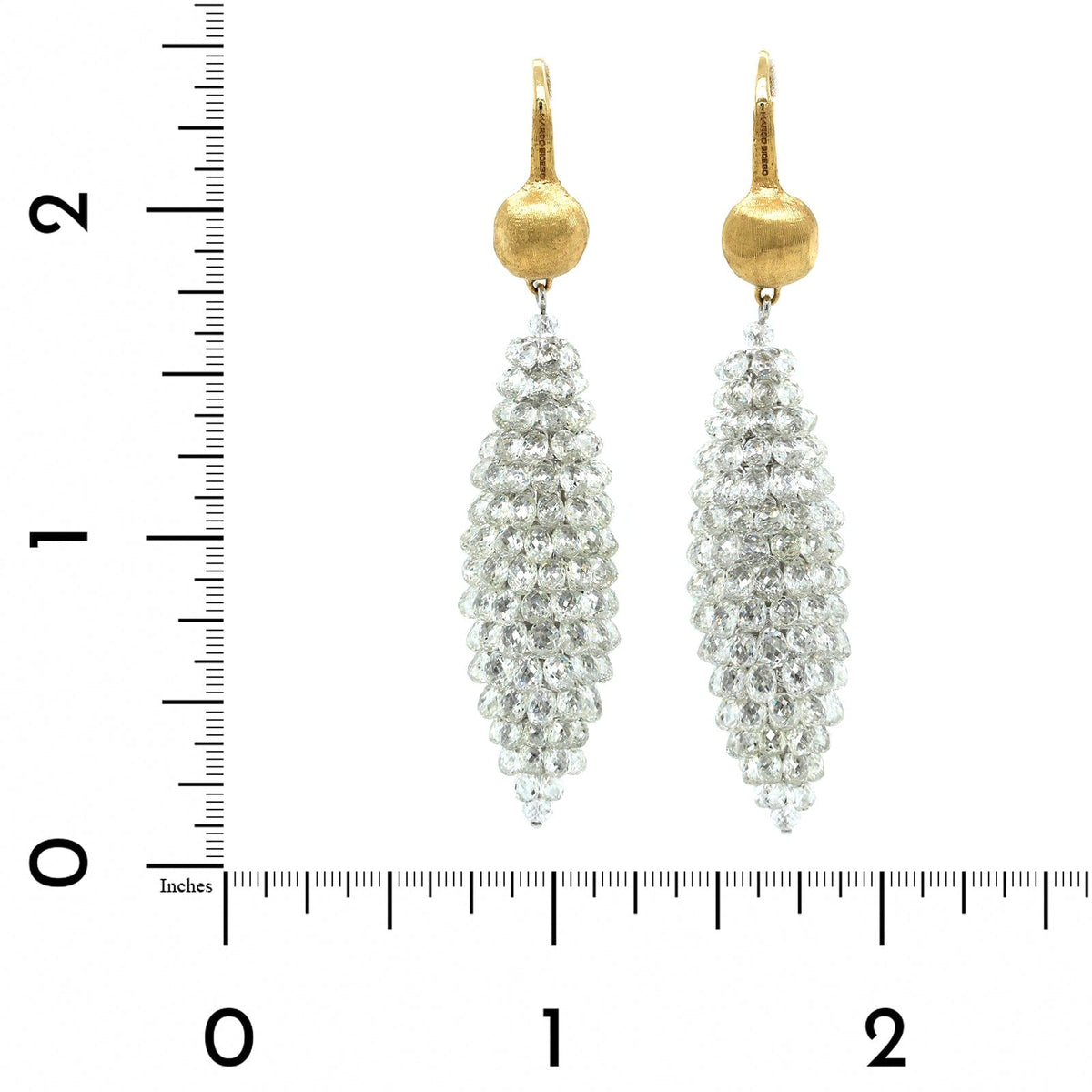 Marco Bicego Pezzi Unici 18K Yellow Gold Diamond Briolette Drop Earrings