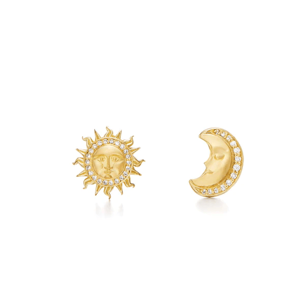 Temple St. Clair 18K Yellow Gold Sole Luna Earrings