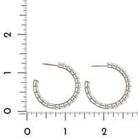 18K White Gold Inside Outside Open Diamond Hoop Earrings