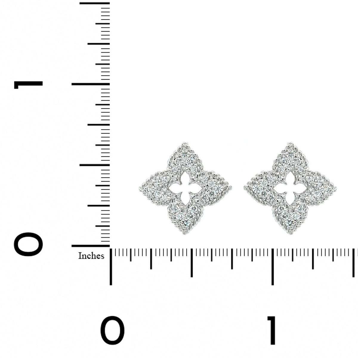 Roberto Coin 18K White Gold Venetian Princess Pave Diamond Stud Earrings
