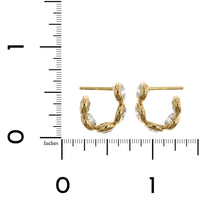 18K Yellow Gold Bezel Set Diamond Huggie Earrings