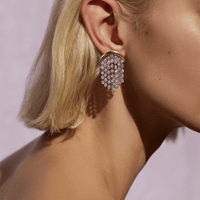 18K Yellow Gold Fringe Diamond Drop Earrings