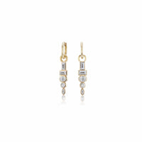 Sorellina 18K Yellow Gold Totem Diamond Huggie Earrings