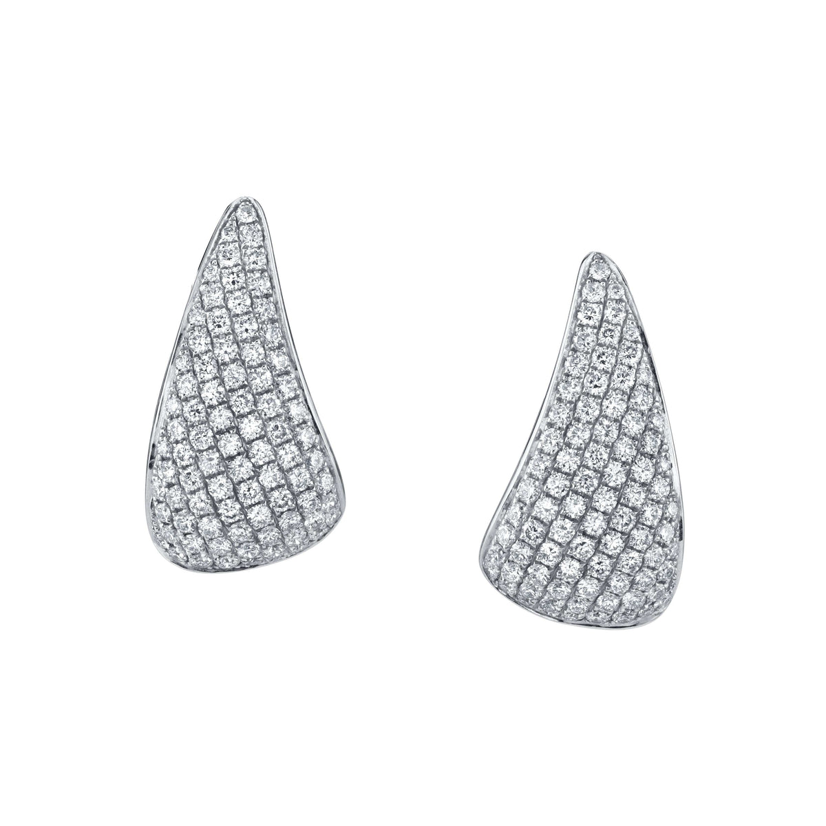 Anita Ko 18K White Gold Pave Diamond Claw Earrings