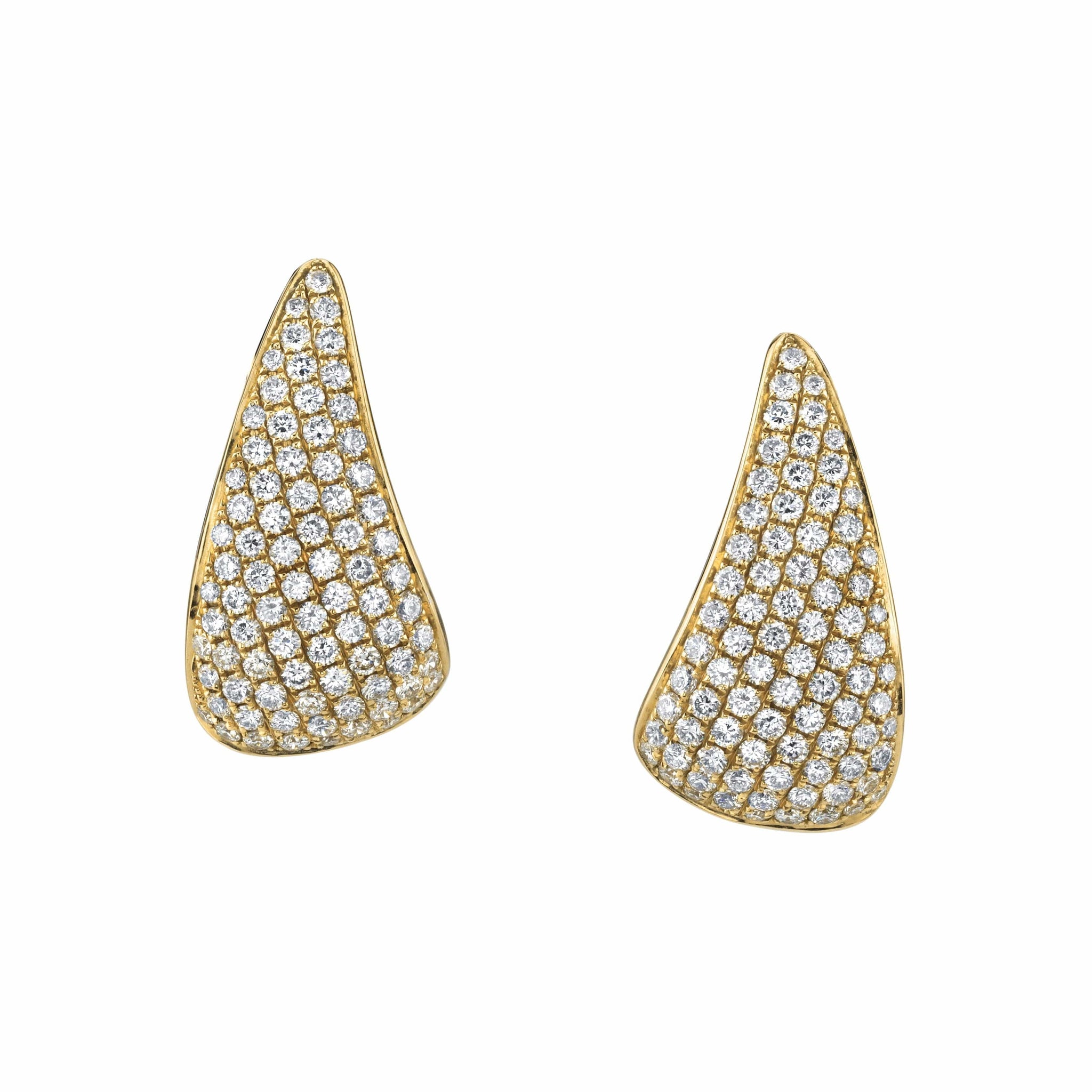 Anita Ko 18K Yellow Gold Pave Diamond Claw Earrings