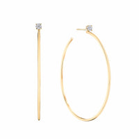 Anita Ko 18K Yellow Gold Diamond Studs Large Hoops Earrings