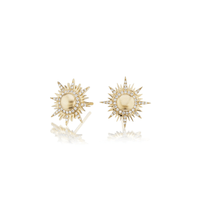Sorellina 18K Yellow Gold Il Sole Diamond Stud Earrings