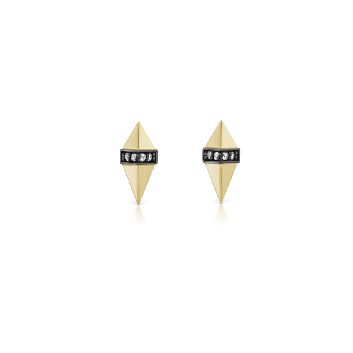 18K Yellow Pietra Diamond Stud Earrings