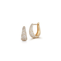 Dana Rebecca 14K Yellow Gold Tapered Diamond Large Huggie Earrings