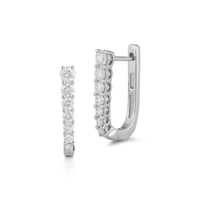 Dana Rebecca 14K White Gold Graduated Diamond U Hoop Earrings