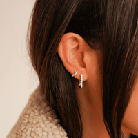 Dana Rebecca 14K White Gold Graduated Diamond U Hoop Earrings