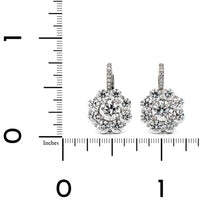 Platinum Diamond Cluster Stud Earrings