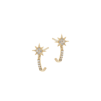 Anzie 14K Yellow Gold North Star Huggie Earrings
