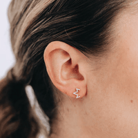 Anzie 14K Yellow Gold Diamond Zig Zag Stud Earrings