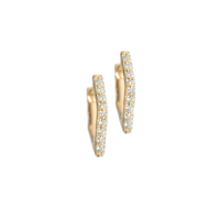 Anzie 14K Yellow Gold Geometric Diamond Huggie Earrings