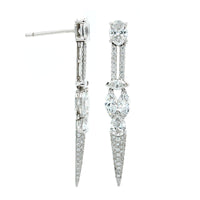 Etho Maria 18K White Gold Diamond Linear Drop Earrings