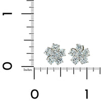 Oscar Heyman Platinum Diamond Cluster Flower Stud Earrings
