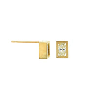 18K Yellow Gold Marquise Diamond Stud Earrings