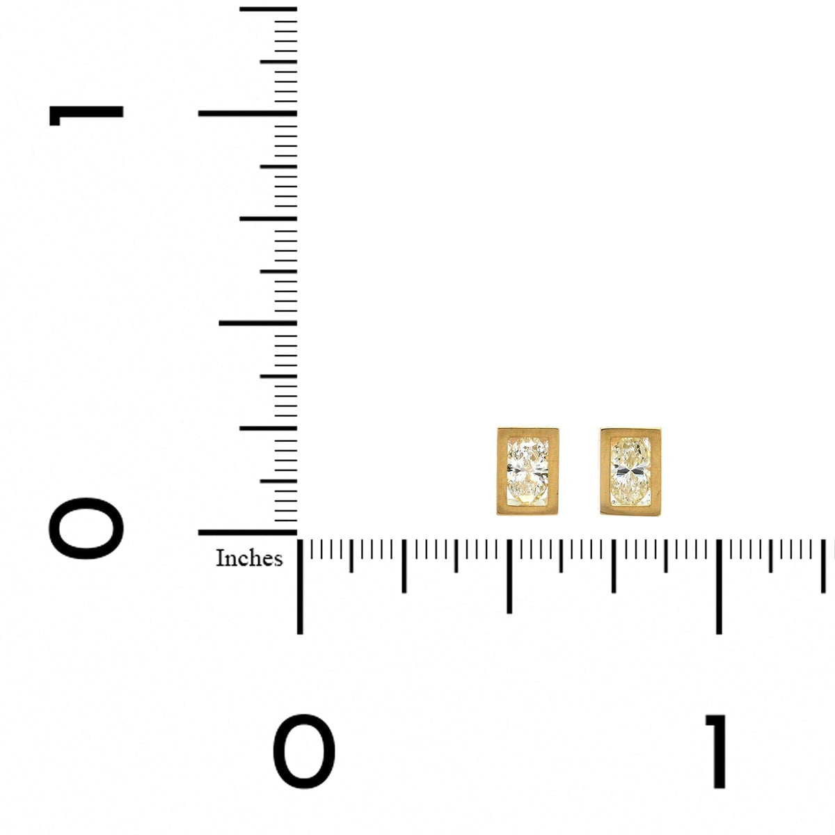 18K Yellow Gold Marquise Diamond Stud Earrings