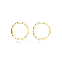 Cadar 18K Yellow Gold Black and White Diamond Reversible Hoop Earrings