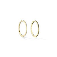 18K Yellow Gold Black and White Diamond Reversible Hoop Earrings
