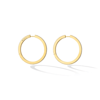 18K Yellow Gold Black and White Diamond Reversible Hoop Earrings