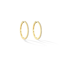 18K Yellow Gold Black and White Diamond Reversible Hoop Earrings