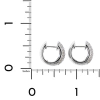 14K White Gold Pave Set Diamond Huggie Earrings