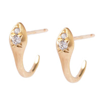 14K Yellow Gold Prem Snake Diamond Earrings