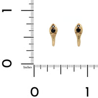 14K Yellow Gold Prem Snake Black Diamond Earrings
