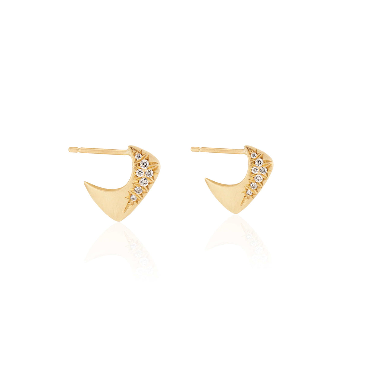 14K Yellow Gold Yemaya Diamond Hoops