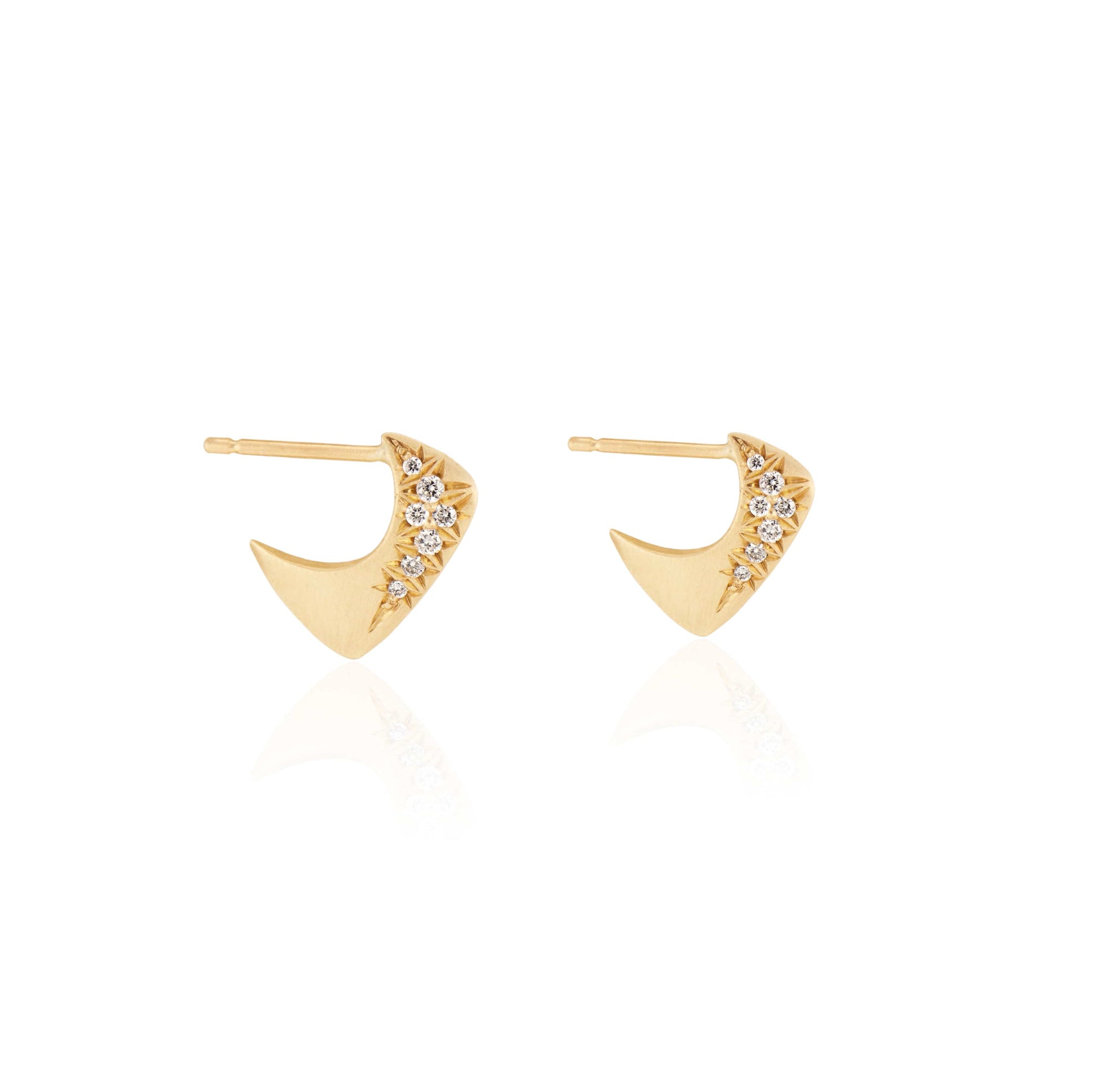 14K Yellow Gold Yemaya Diamond Hoops