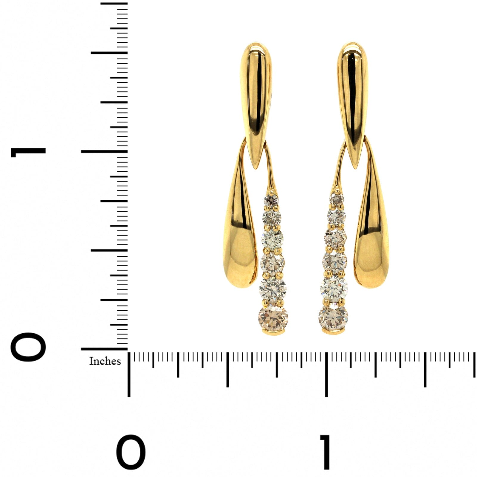 Etho Maria 18K Yellow Gold Brown Diamond Modern Drop Earrings