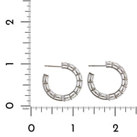 18K White Gold Open Diamond Hoops