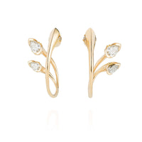 Fernando Jorge 18K Yellow Gold and Diamond Sepals Hoops