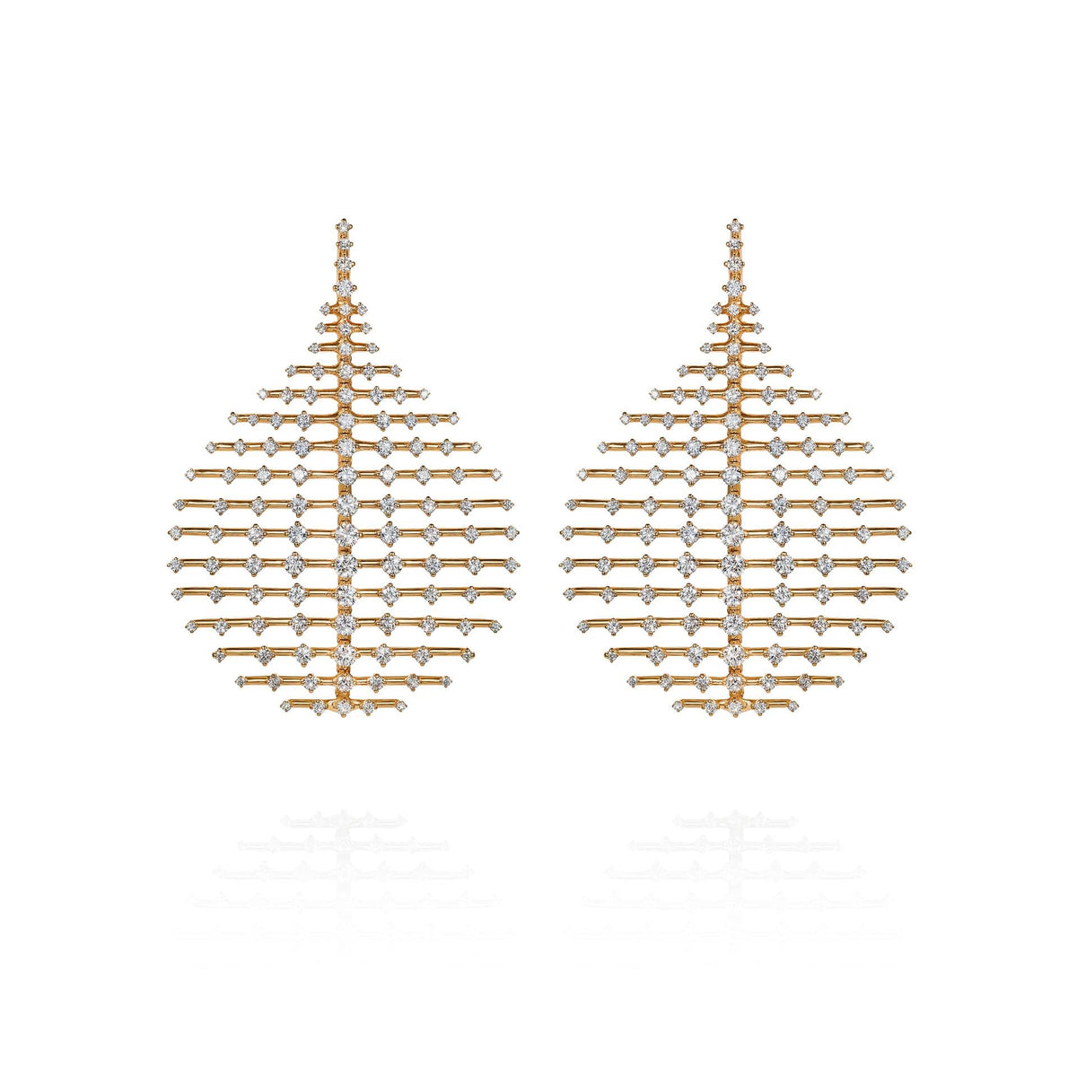 18K Yellow Gold and Diamond Medium Disco Earrings