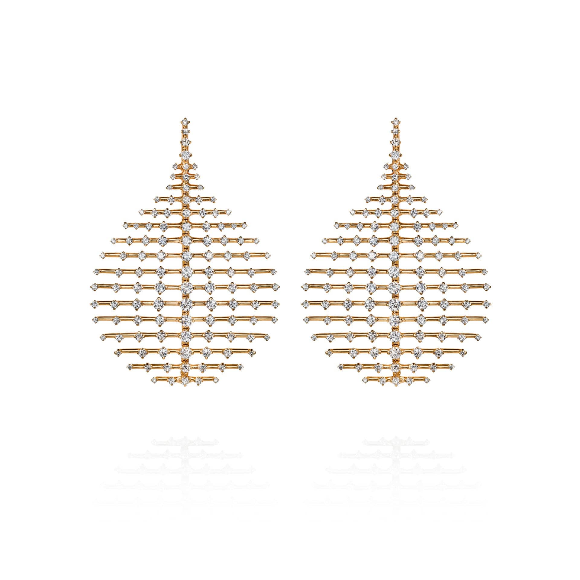 18K Yellow Gold and Diamond Medium Disco Earrings
