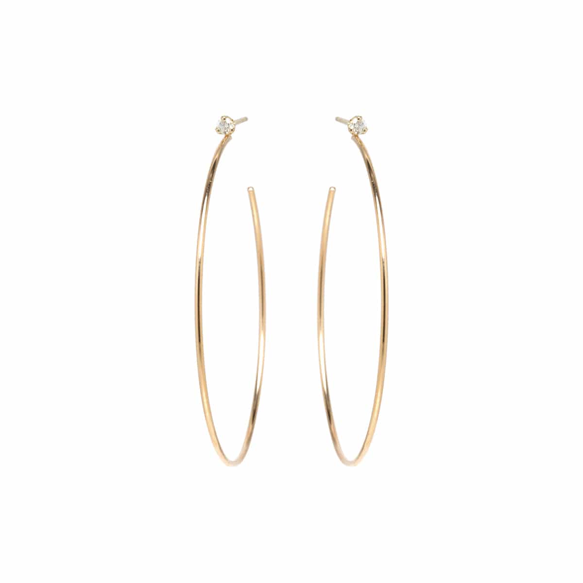 Zoe Chicco 14K Yellow Gold Large Diamond Hoop Earrings