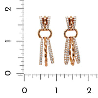 Etho Maria 18K Rose Gold Diamond Drop Hoop Earrings