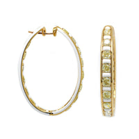 Etho Maria 18K Yellow Gold and Diamond Hoop Earrings