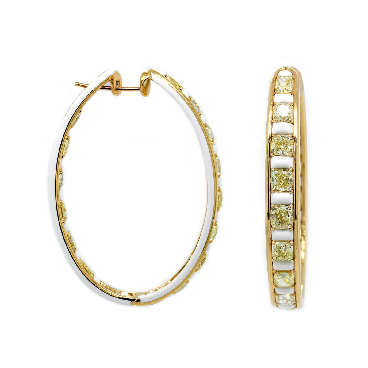 Etho Maria 18K Yellow Gold and Diamond Hoop Earrings